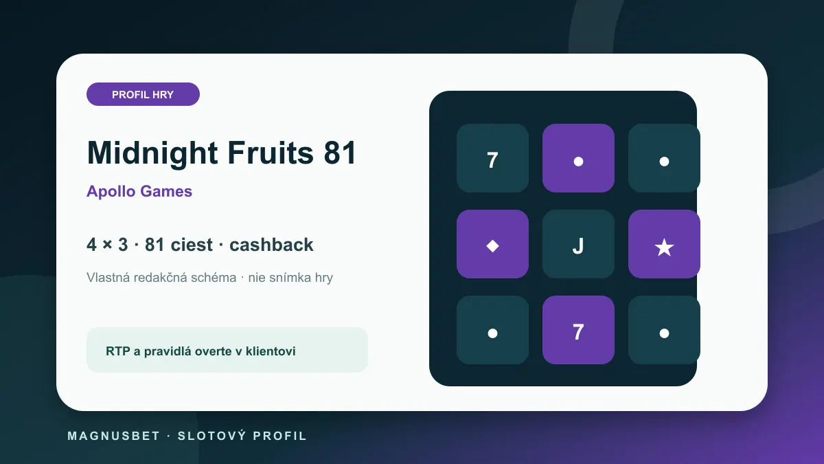 MagnusBet hry – vlastná vizualizácia slotu Midnight Fruits 81 a jeho rozloženia